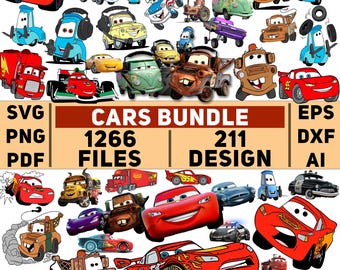 Cars Bundle Svg  Png Dxf Eps Pdf Ai | 211 Car Designs | 1266 Files | Race Car Clipart | Classic Car Vector | T-Shirt Sublimation