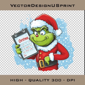 Grinch Face PNG Grinch Christmas Grinch Clip Art PNG Ideal for Cricut Crafting Funny Grinch Svg Png