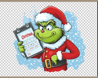 Grinch Face PNG Grinch Christmas Grinch Clip Art PNG Ideal for Cricut Crafting Funny Grinch Svg Png