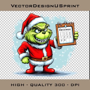 Grinch Face PNG Grinch Christmas Grinch Clip Art PNG Ideal for Cricut Crafting Funny Grinch Svg Png