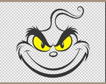 Grinch Face SVG PNG Grinch Christmas Grinch Clip Art SVG Ideal for Cricut Crafting Funny Grinch Svg Png