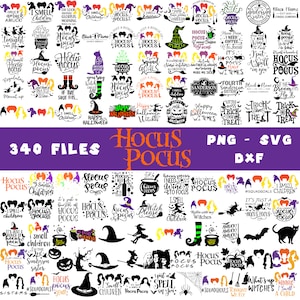 340+ Hocus Pocus SVG-paket | Sanderson Sisters Svg, Witches Svg, Hocus Pocus Clipart Svg-filer för Cricut och Silhouette | Direktnedladdning