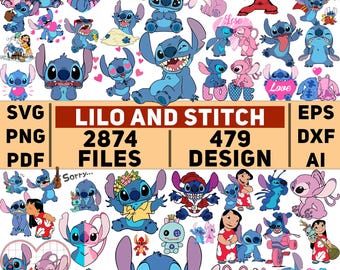 Más de 2800 archivos de puntadas, SVG de puntada, paquete de puntadas, clipart de puntada, PNG de puntada, SVG de Lilo y Stitch, SVG de Cricut, SVG de silueta, puntada en capas