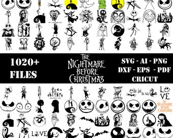 The Nightmare Before Christmas 1020 Files Svg Bundle - Layered Design Vector Files - SVG for cricut - PNG, DXF, Svg, Eps