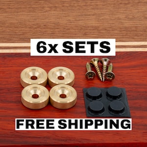 Gratis verzending - BULK 6 sets massief messing snijplankvoeten, upgrade vleeswarenplank of dienblad, messing poten voor snijplank