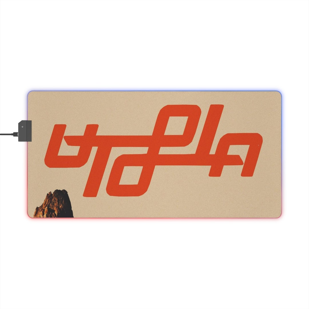 Utopia Led Sign Travis Scott Utopia LED Mouse Pad Brown Merchandise - Etsy
