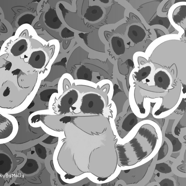 Cute Raccoon Stickers - Etsy