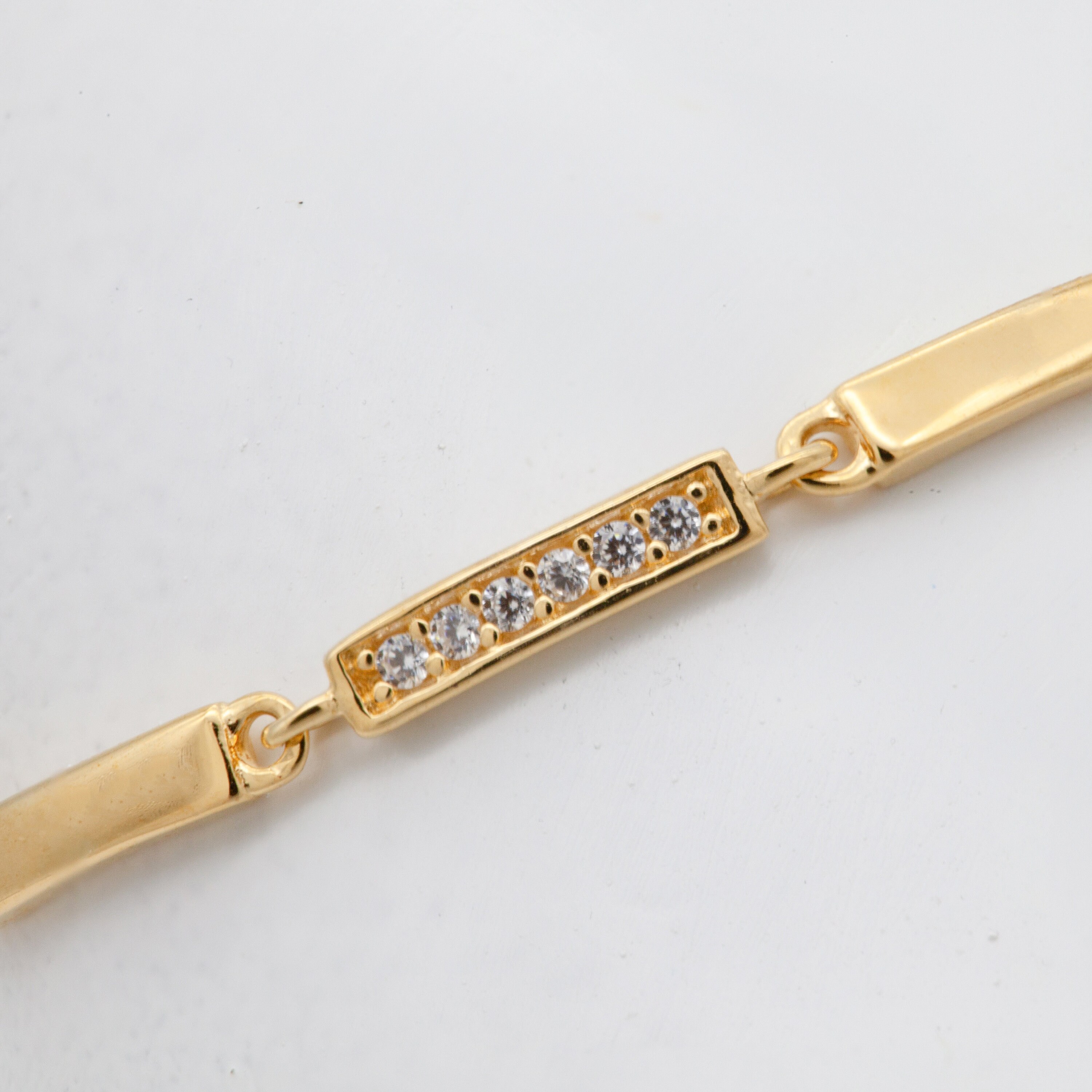 Gold Plated S925 Sterling Silver Pavé Setting Gemstone