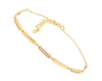 Gold Plated S925 Sterling Silver Pavé Setting Gemstone
