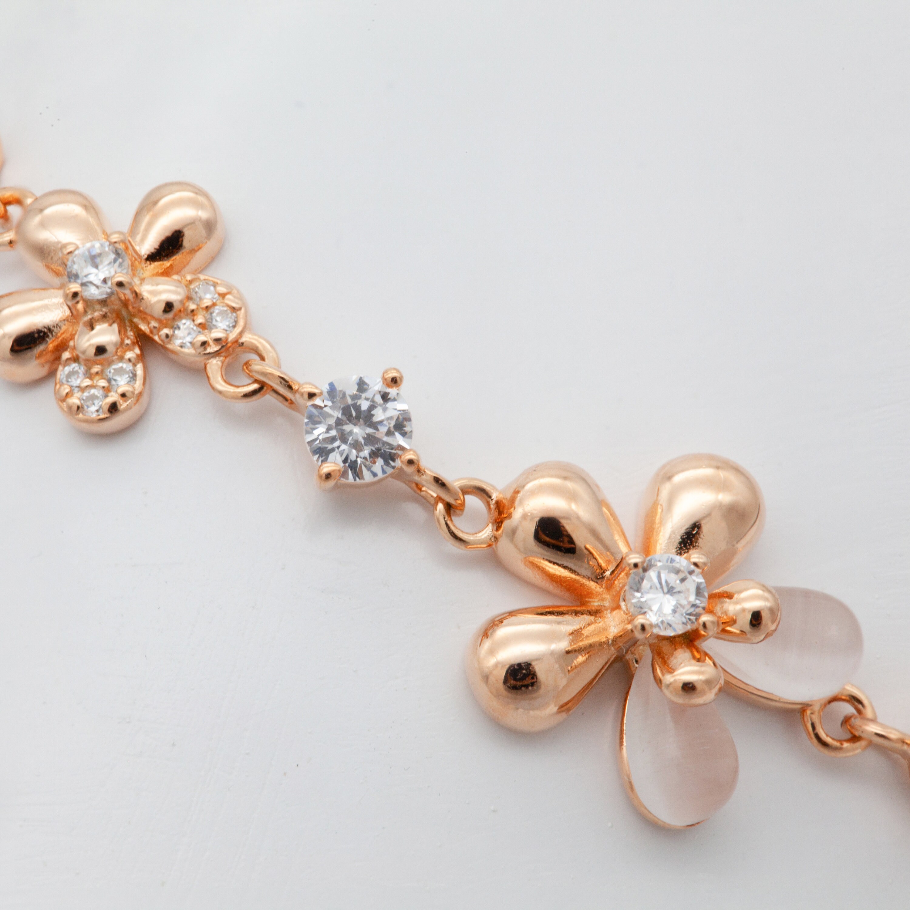 Beaded Bag Dainty Rose Gold Adjustable Necklace Cubic Zirconia