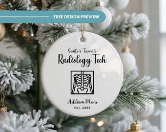Radiology Ornament, Radiology Technician Ornament, Rad Tech Ornament, Xray Tech Christmas Ornament, Personalized Rad Tech Gift, Staff Gift