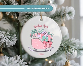 Personalized Ornament for Kids Girls, Kids Personalized Christmas Ornament, Daughter Ornament, Custom Girls Ornaments, Custom Name Ornament