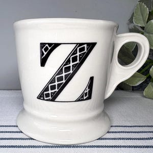 Anthropologie Monogrammed Mug: Z Initial Shaving-Style Mug