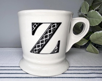 Anthropologie Monogrammed Mug: Z Initial Shaving-Style Mug