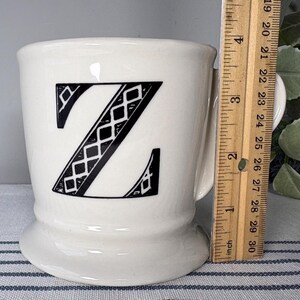 Anthropologie Monogrammed Mug: Z Initial Shaving-Style Mug 画像 3