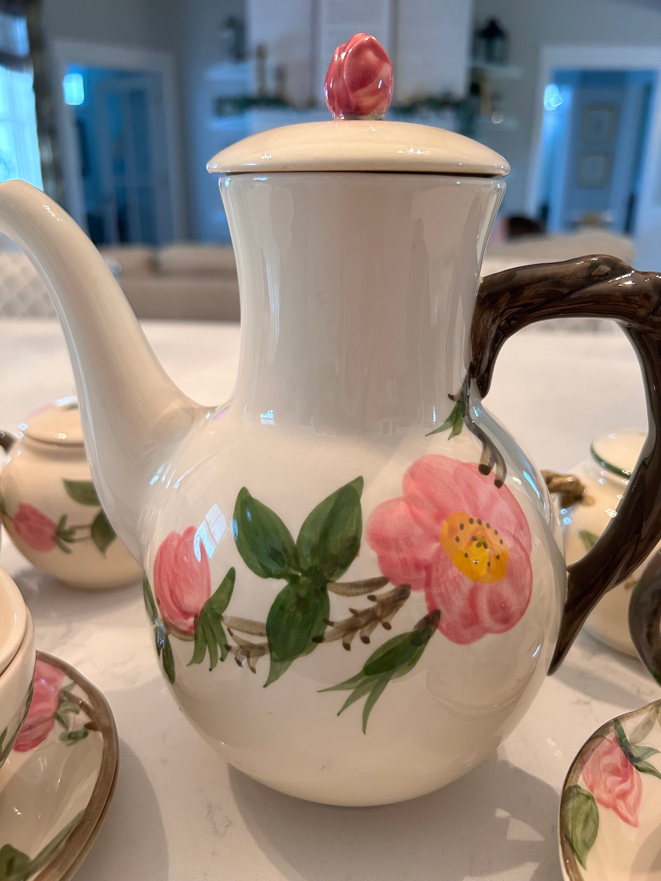 Franciscan Desert Rose Coffee Pot Cups and Saucers Creamer & Sugar Bowl