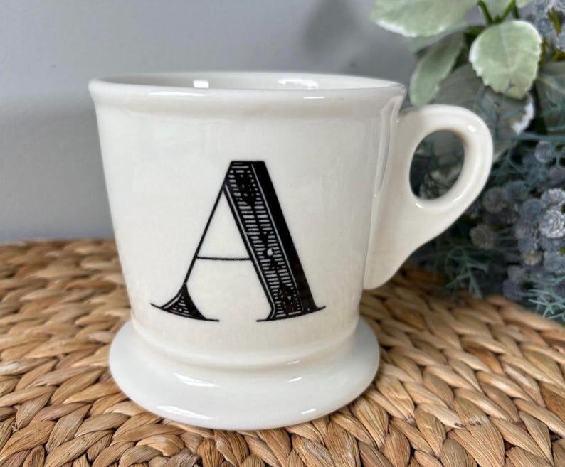 Anthropologie Monogrammed Mug: Z Initial Shaving-Style Mug 画像 9