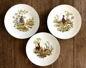 Vintage Bareuther Bavaria Wildlife Plates | Set of 3 Decorative Plates | German Porcelain | Woodland Bird Scene – Cottagecore Wall Decor
