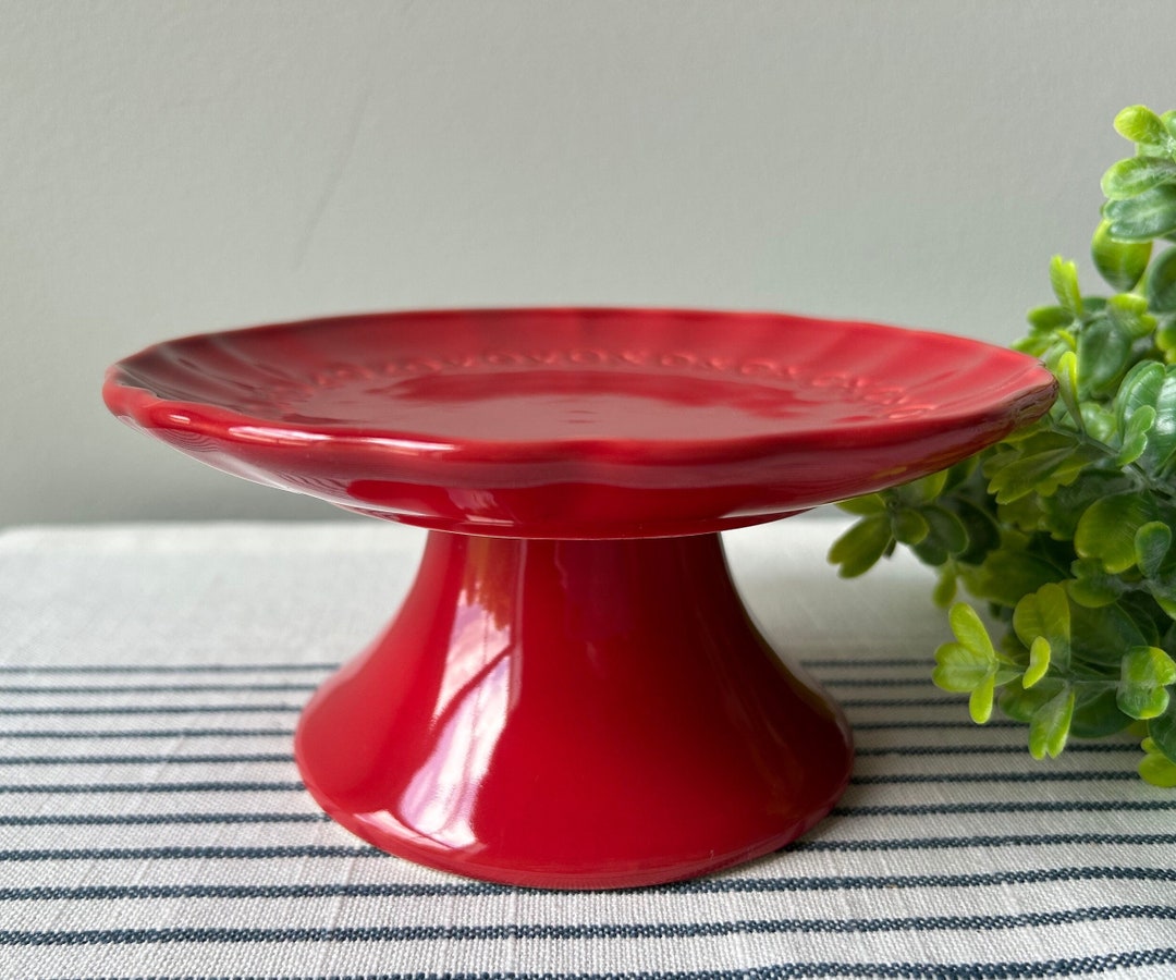 Pottery Barn Cake Pedestal Red Cup Cake Plate Stand XOXO Etsy