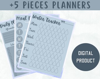 Digital Planner Bundle | Undated Planner | Daily Weekly Monthly Yearly Planner | Printable Planner | Health | Goals