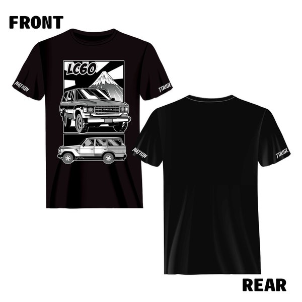 Touge Nation Heritage-Series JDM Toyota Land Cruiser Early 60-Series Manga-Style T-Shirt