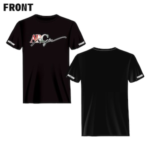 May include: Black t-shirt with a colorful graphic of the letters "ARC" and the word "Nation" printed on the left sleeve and "Touge" printed on the right sleeve.