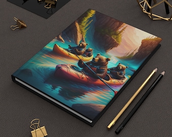 Kayaking Bear Hardcover Journal Matte