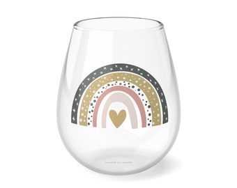 Rainbow Stemless Wine Glass, 11.75oz