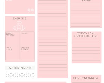 Daily Digital Planner |Mood, Meals, To-do, Water Intake|