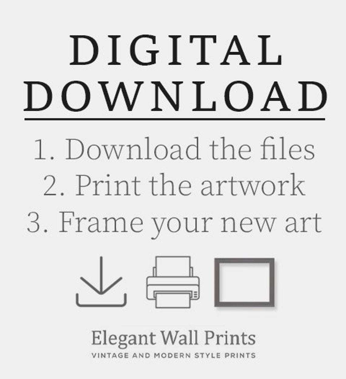 Modern Art Print, Klimt Inspired Image, Downloadable Art, Horizontal