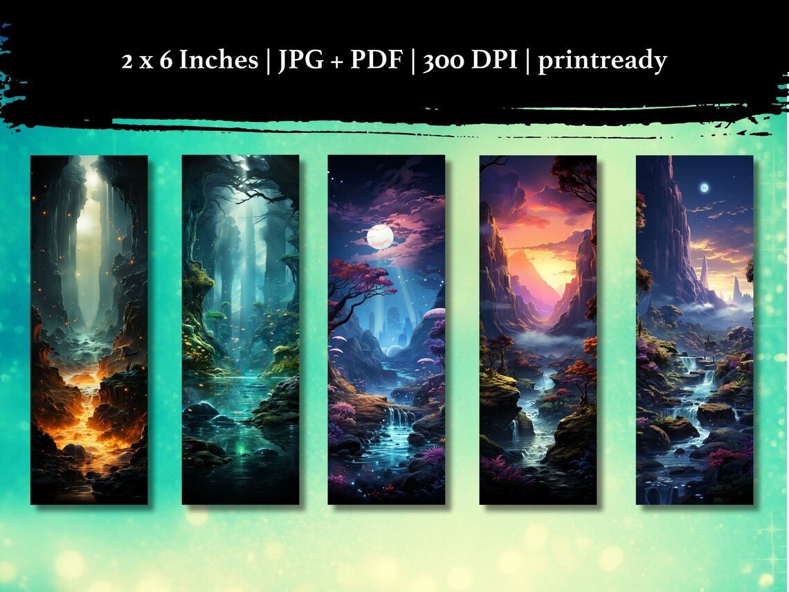 15 Magic WATERFALL, Waterfall, Printable Bookmarks, JPG Pages Print ...