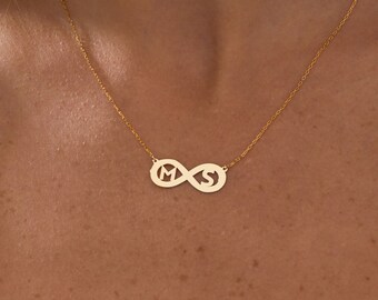 Customized Infinity Necklace in 14K Solid Gold | Personalized Dainty Necklace | Handmade Gold Necklace | Personalized Jewelry | Gift for Her