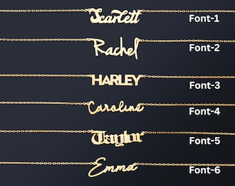14K Solid Gold Personalized Name Necklace | Custom Dainty Necklace | Gold Nameplate Jewelry | Personalized Necklace | Gift for Her