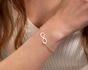 Infinity Bracelet, Sterling Silver Bracelet,14k gold Bracelet,Chritmas Gift Bracelet, Couple Gift Bracelet