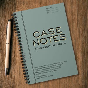 Case Notes Spiral Notebook: Investigative Sleuthing Journal, Funny Work Diary