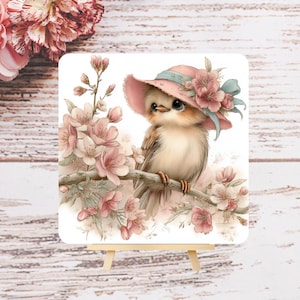 Baby Bonnet Bird Wood Sign, Spring  Decor, Handcrafted Art Accent, Gift