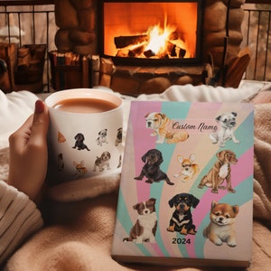 Hardcover Journal, Matte Finish, Diary, Journals and Notes, Puppies, Dogs, Christmas Gifts, Birthday Gifts, Animal lovers