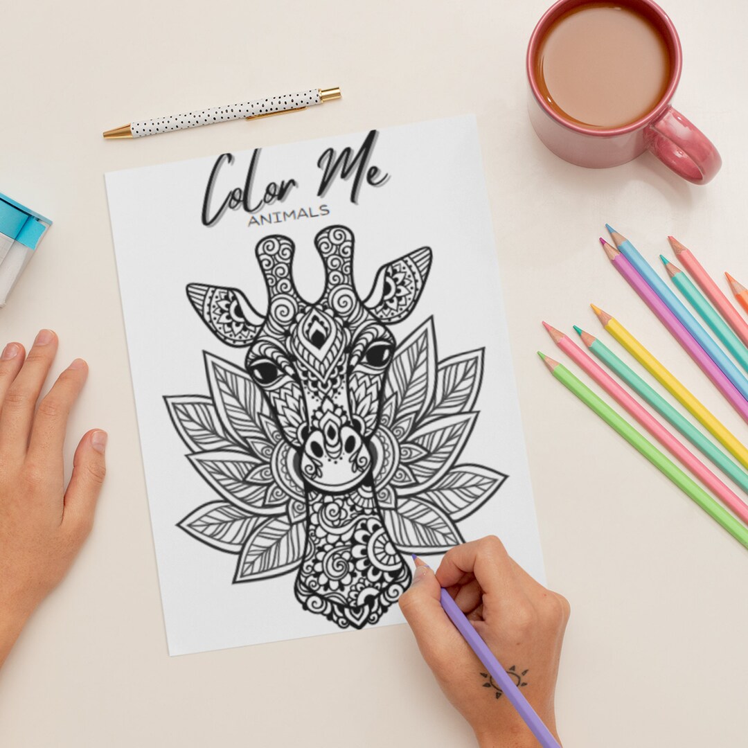 Digital Coloring Book, Printable Coloring Book, Animals - Etsy