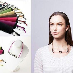 Reading Eyeglasses Cling to Neck Unisex Readers for Men Neck Hanging Glasses Magnetic Cling to Neck Readers for Women