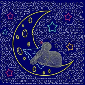 embroidery of a sleeping mouse/вишивка сплячого мишенятка/haft śpiącej myszy