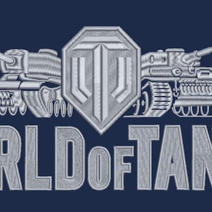 May include: A silver World of Tanks logo with a stylized tank design. The logo is surrounded by a group of silver tanks.