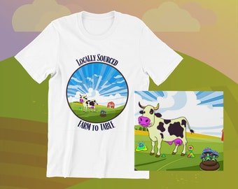 Hilarious Mushrooms Locally Sourced Farm to Table - Funny Graphic Shirt for Music Lovers