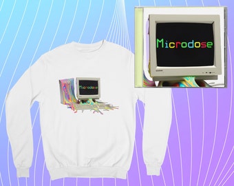 Microdose Rave Crewneck - Psychedelic Minimalist Sweatshirt, Unisex Festival Apparel, Mind-Altering Design, Unique Trippy Vibes