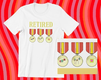 Retired Psychedelics Rave Shirt - Colorful Party Wear for Festival Enthusiasts - Unique and Eye-Catching Design