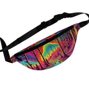 Colorful Fanny Pack for Festivals - Keep Your Possessions Safe! - Psychedelic Forest