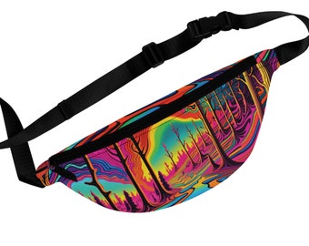 Colorful Fanny Pack for Festivals - Keep Your Possessions Safe! - Psychedelic Forest