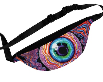 Trippy Eyeball Fanny Pack / Rave Fanny Pack / Rave Sling Bag / Festival Fanny Pack / Rave Bag / Festival Bag / Men Women's Rave Bag