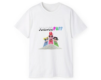 Powderpuff Girls T-Shirt | Playful Cocaine Cartoon Tee | Pop Culture | Rave Festival Outfit | Trendy Streetwear | Fashion Statement Shirt