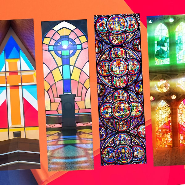PRINTABLE Bookmarks - Stained Glass Church Window Photos - Instant Download