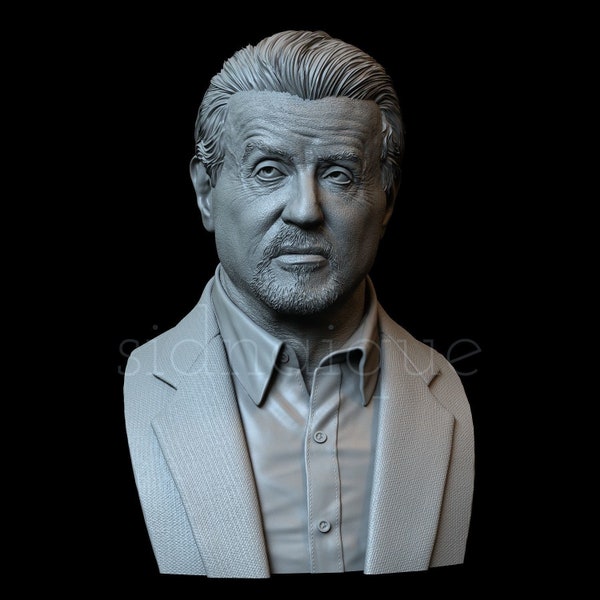 SYLVESTER STALLONE 3D printed Bust Statue, famous actor and celebrity room decoration sculpture